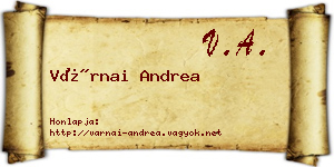 Várnai Andrea névjegykártya