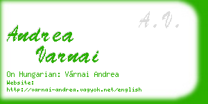 andrea varnai business card