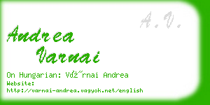 andrea varnai business card